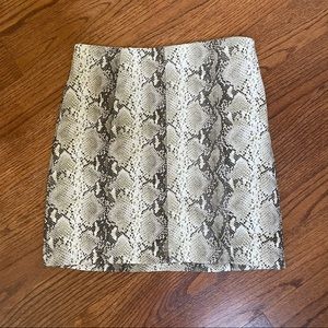 snakeskin faux leather skirt